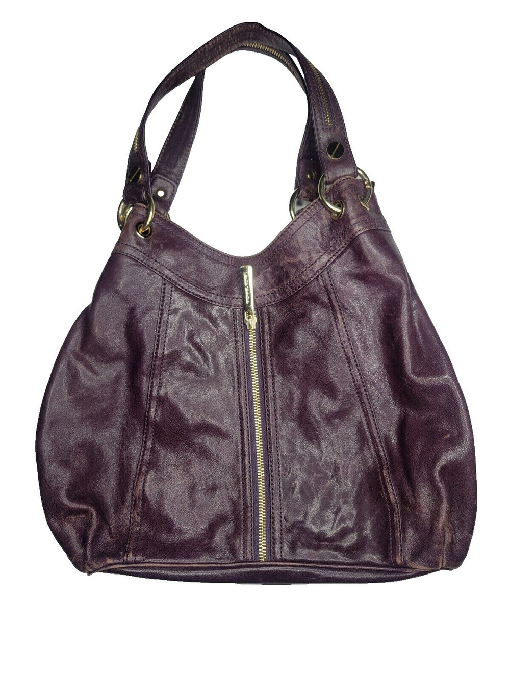 Michael Kors Womens Shoulder Hand Bag Plum Leather